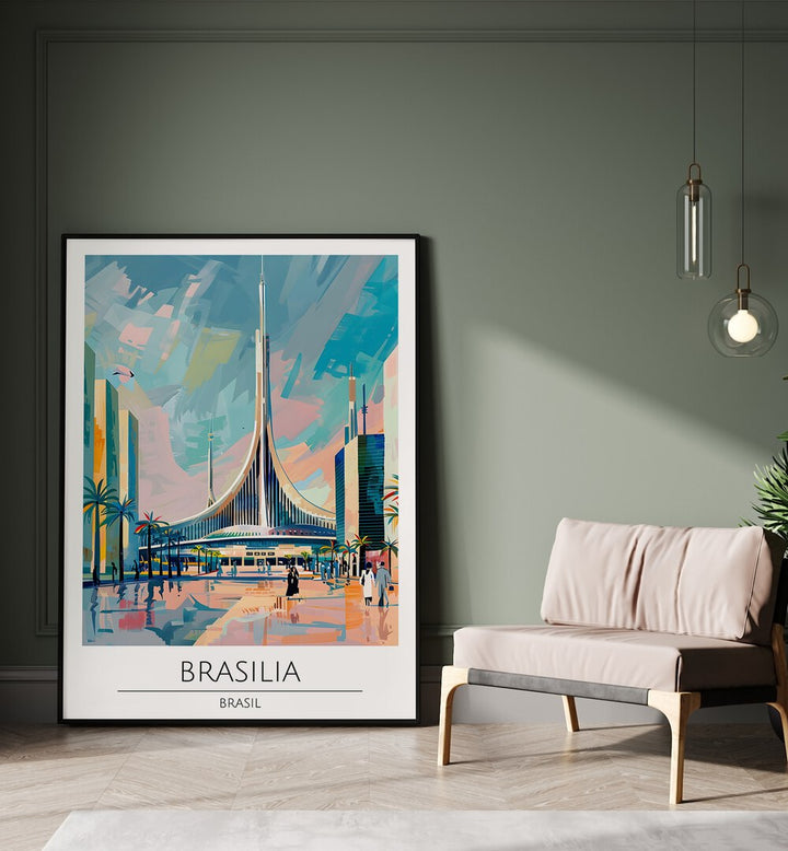 brasilia-brasil travel posters Artwork III placed on a Wall