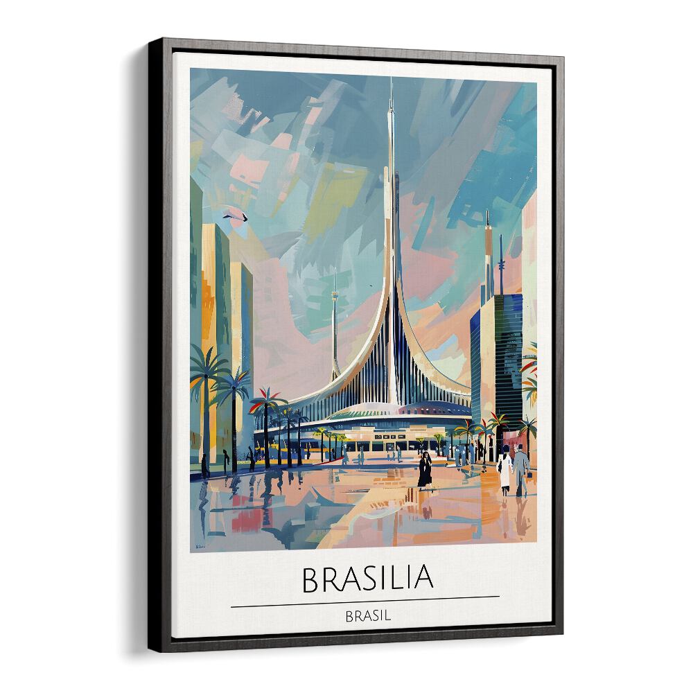 brasilia-brasil travel posters in Black Floater Frame