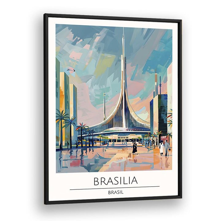 brasilia-brasil travel posters in Black Plain Frame