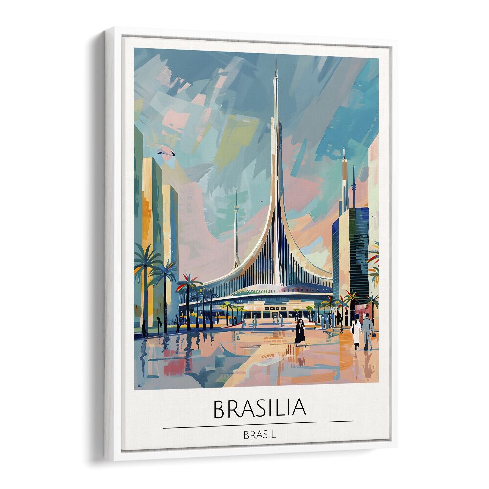 brasilia-brasil travel posters in White Floater Frame