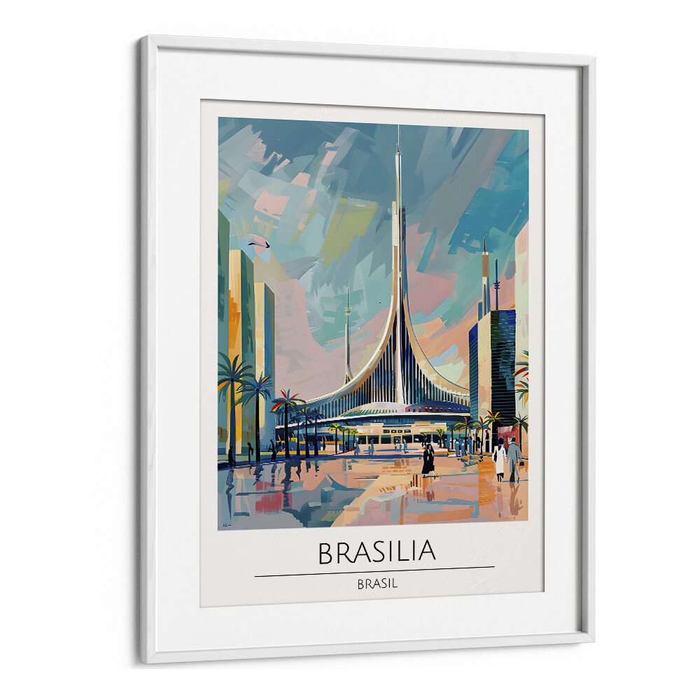 brasilia-brasil travel posters in White Frame With Mount