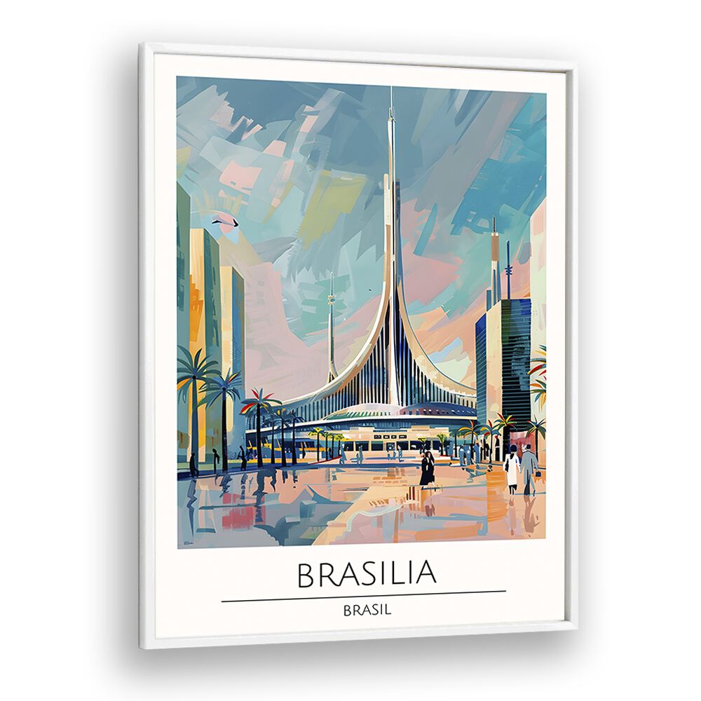 brasilia-brasil travel posters in White Plain Frame