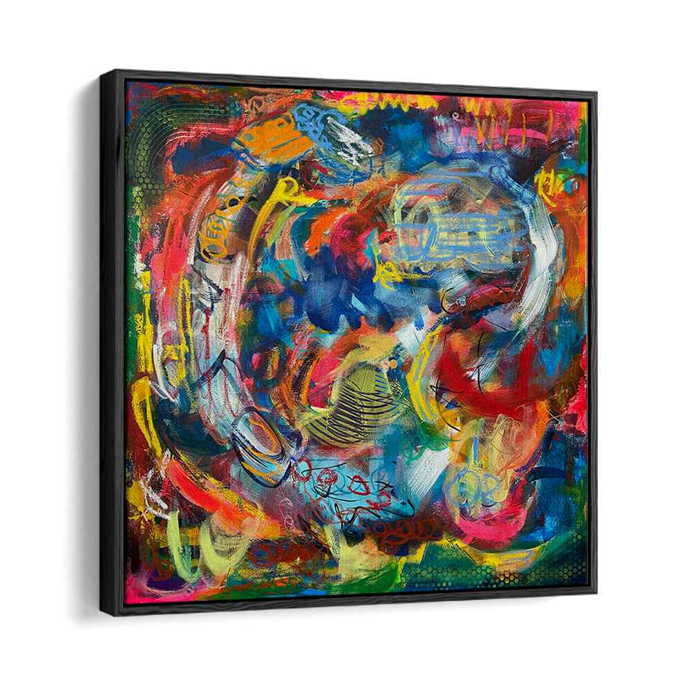 bronx wall abstract paintings in Black Floater Frame