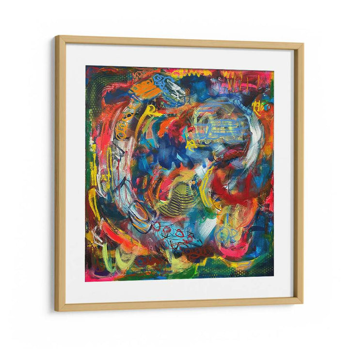 bronx wall abstract paintings in Oak Wood Frame With Mount