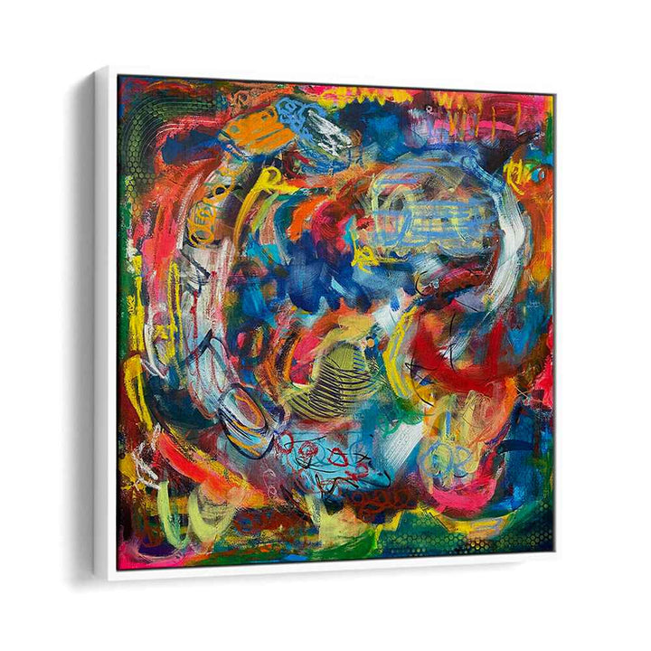 bronx wall abstract paintings in White Floater Frame