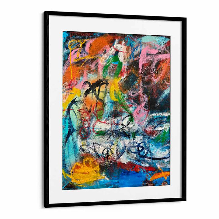 bronx wall i abstract paintings in Black Frame With Mount