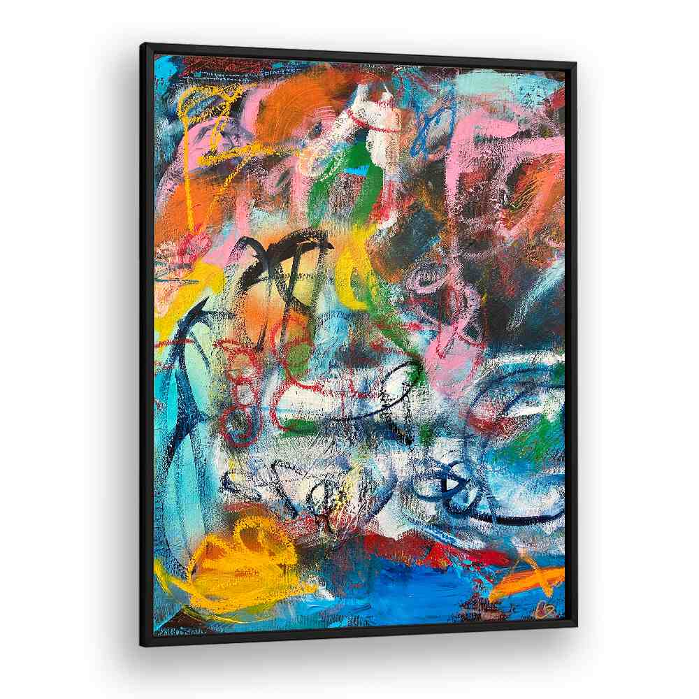 bronx wall i abstract paintings in Black Plain Frame