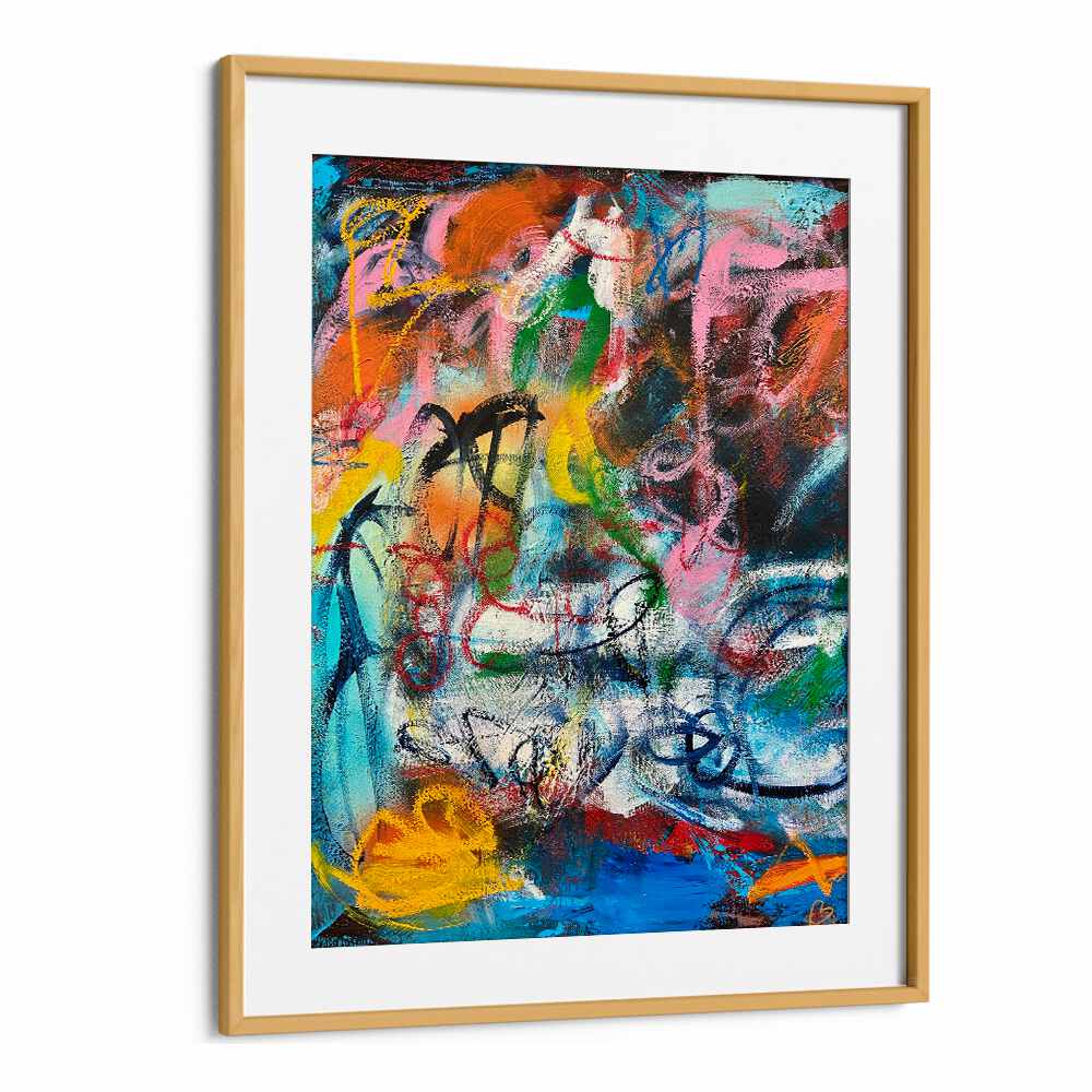 bronx wall i abstract paintings in Oak Wood Frame With Mount