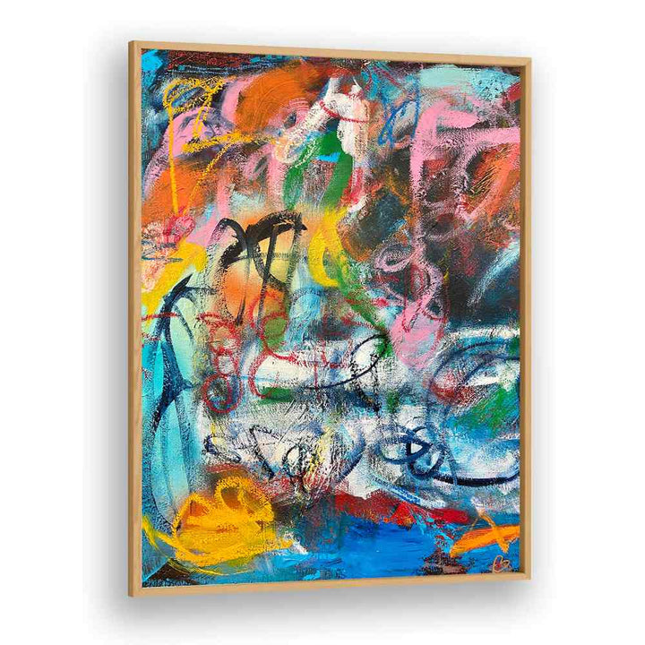 bronx wall i abstract paintings in Oak Wood Plain Frame