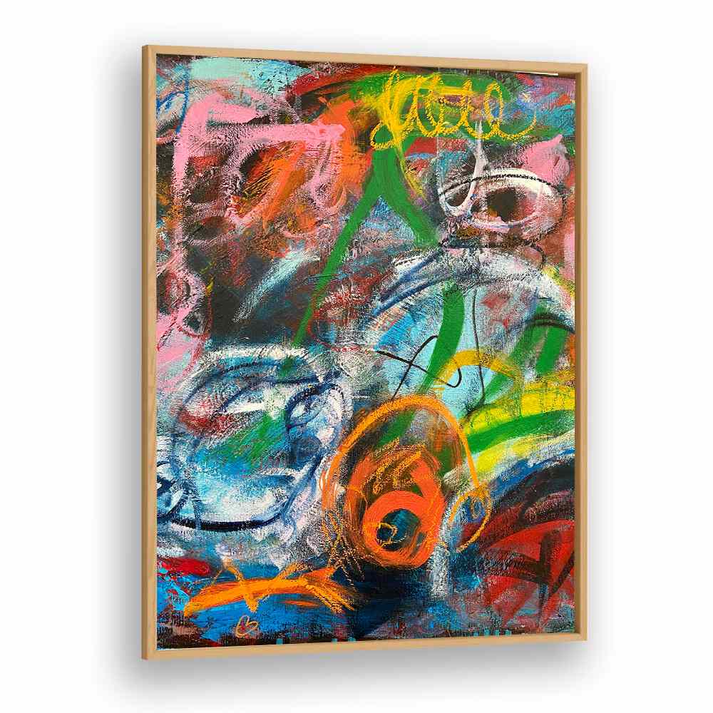 bronx wall ii abstract paintings in Oak Wood Plain Frame