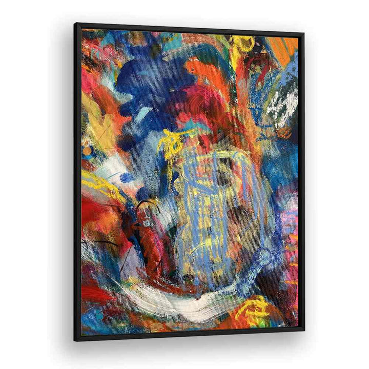 bronx wall iii abstract paintings in Black Plain Frame