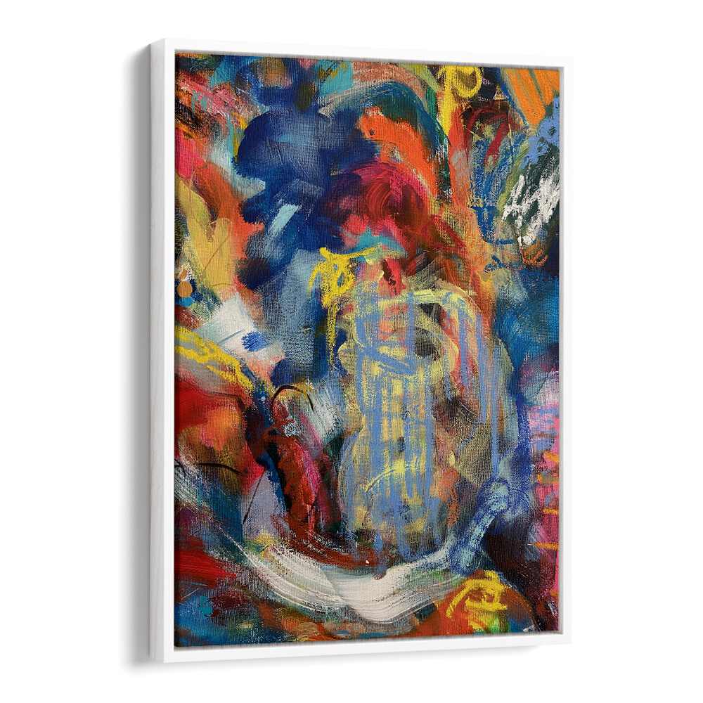 bronx wall iii abstract paintings in White Floater Frame