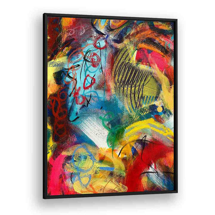 bronx wall iv abstract paintings in Black Plain Frame