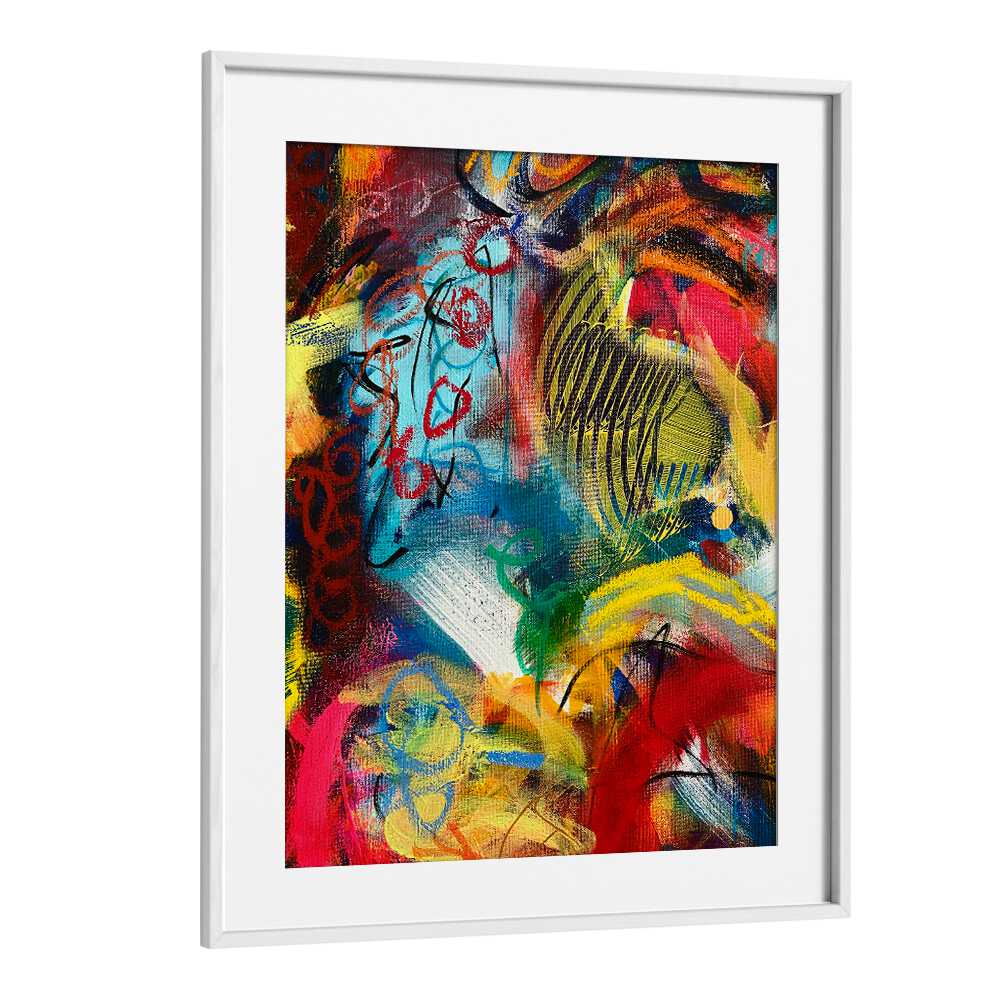 bronx wall ivabstract paintings in White Frame With Mount