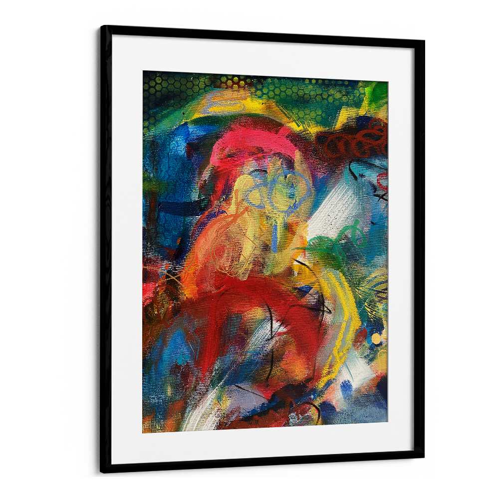 bronx wall v abstract paintings in Black Frame With Mount