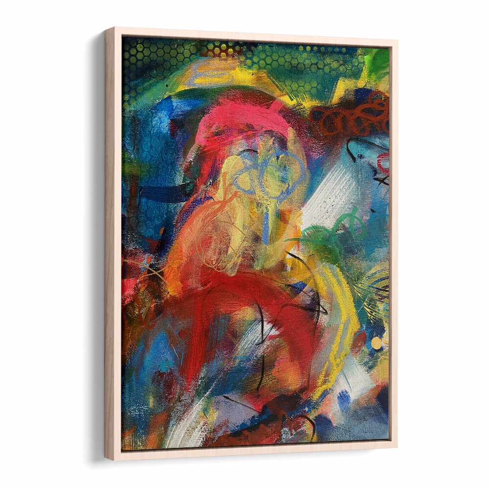 bronx wall v abstract paintings in Oak Wood Floater Frame