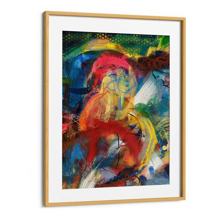 bronx wall v abstract paintings in Oak Wood Frame With Mount