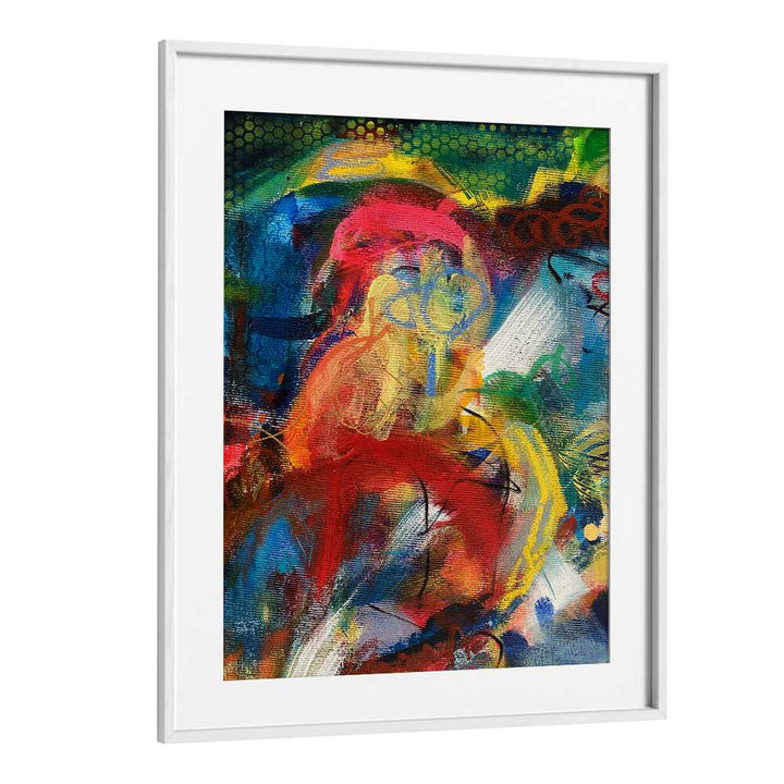 bronx wall vabstract paintings in White Frame With Mount