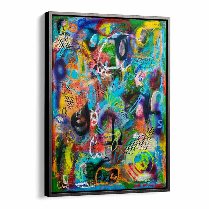 bronxfitti abstract paintings in Black Floater Frame