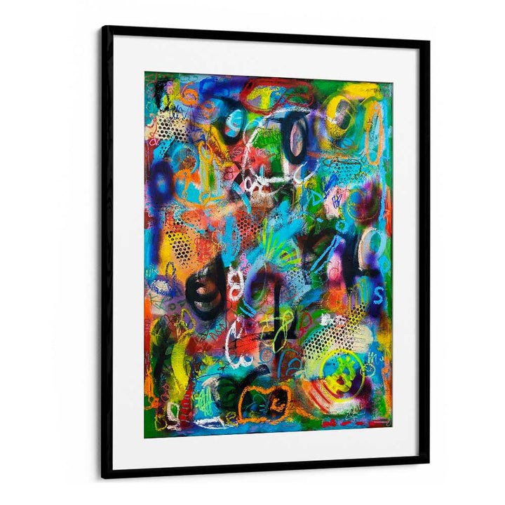 bronxfitti abstract paintings in Black Frame With Mount