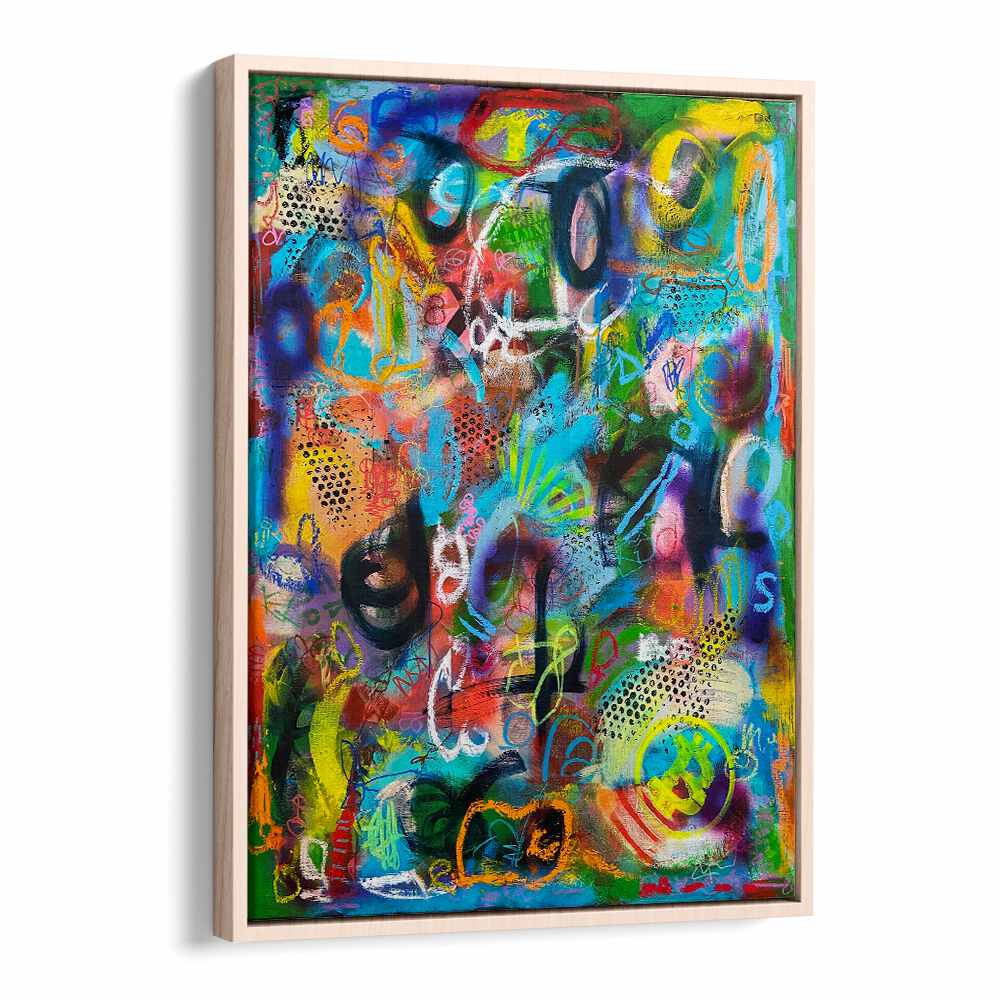 bronxfitti abstract paintings in Oak Wood Floater Frame