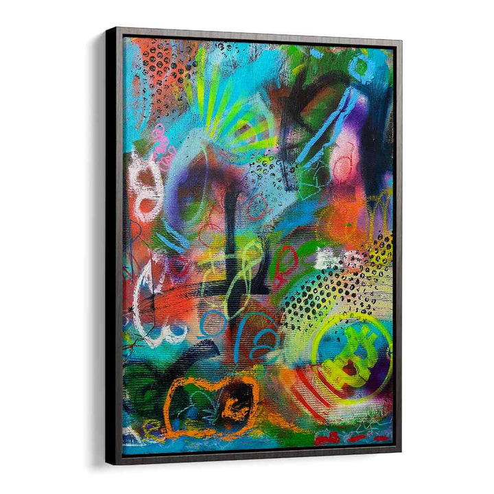 bronxfitti i abstract paintings in Black Floater Frame