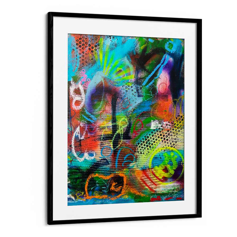 bronxfitti i abstract paintings in Black Frame With Mount