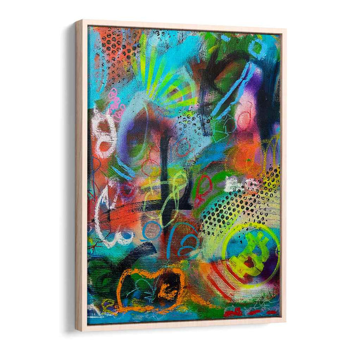 bronxfitti i abstract paintings in Oak Wood Floater Frame