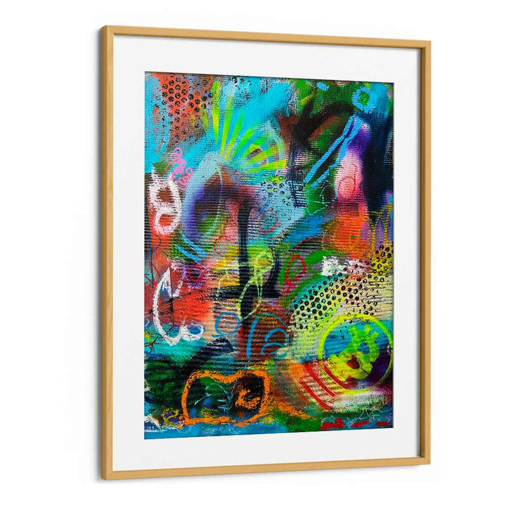 bronxfitti i abstract paintings in Oak Wood Frame With Mount