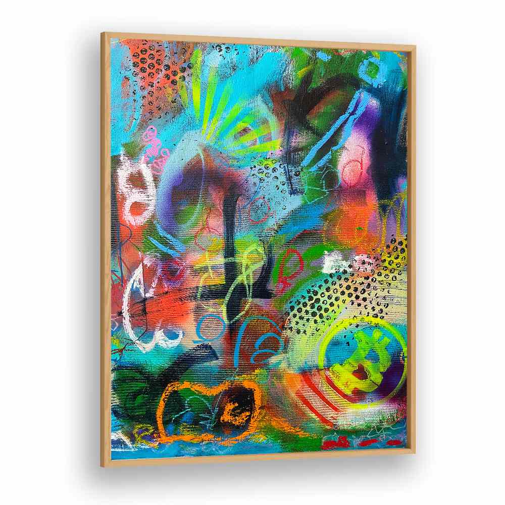 bronxfitti i abstract paintings in Oak Wood Plain Frame