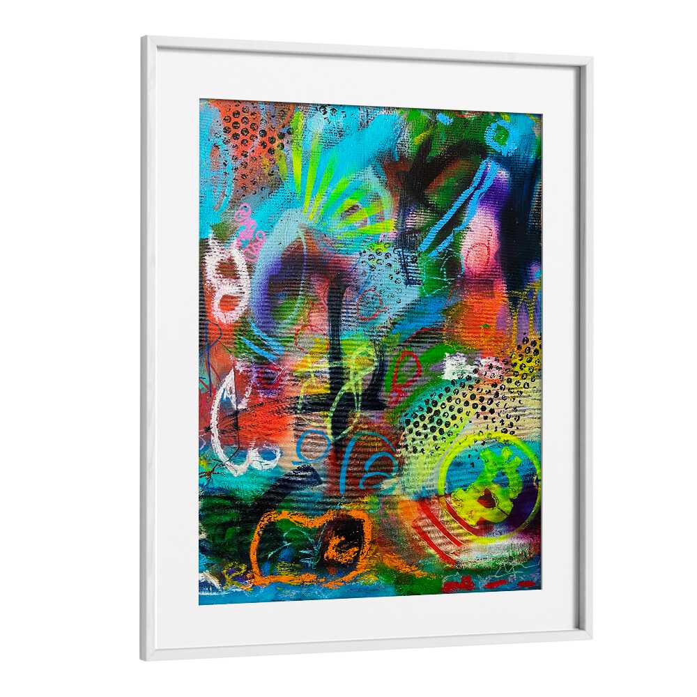 bronxfitti iabstract paintings in White Frame With Mount