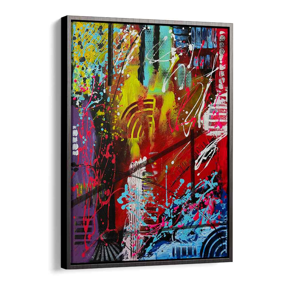 bronxfitti ii abstract paintings in Black Floater Frame