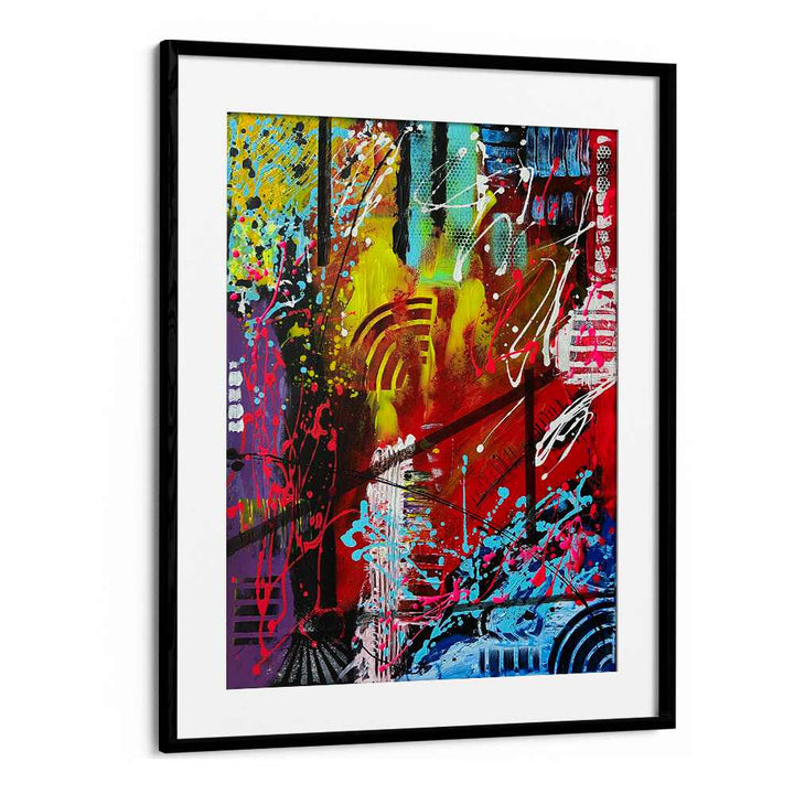 bronxfitti ii abstract paintings in Black Frame With Mount