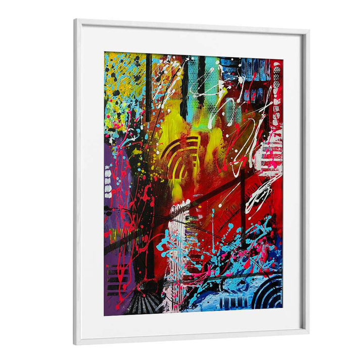 bronxfitti iiabstract paintings in White Frame With Mount