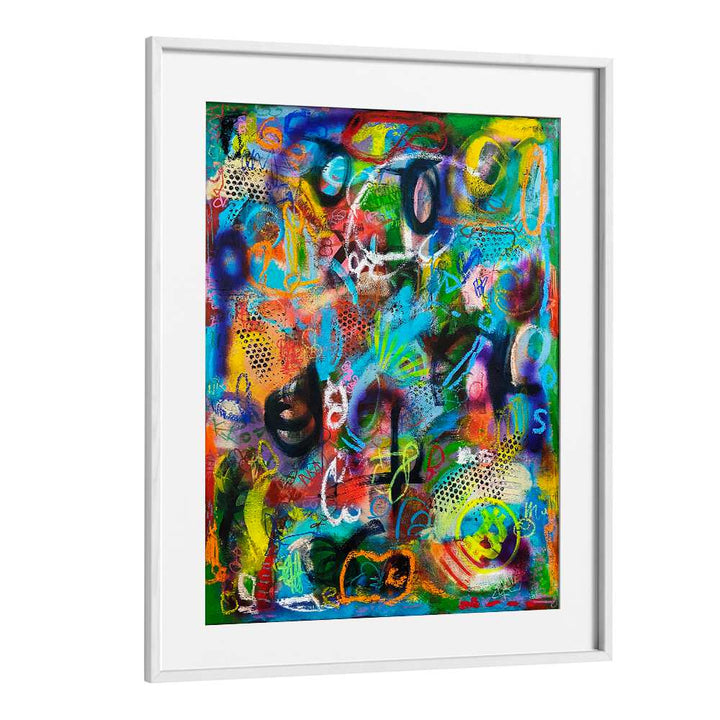 bronxfittiabstract paintings in White Frame With Mount