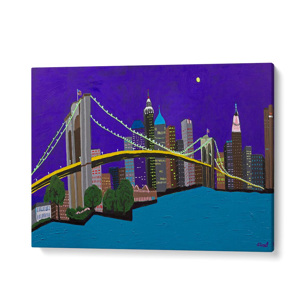 brooklyn bridge landscape art prints in Gallery Wrap