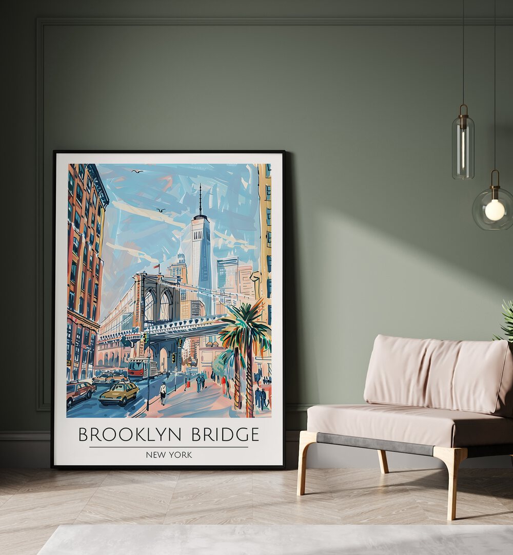 brooklyn bridge-new york travel posters Artwork I placed on a Wall