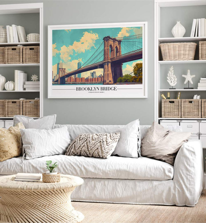 brooklyn bridge travel posters Artwork I placed on a Wall 