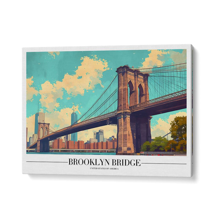 brooklyn bridge travel posters in Gallery Wrap