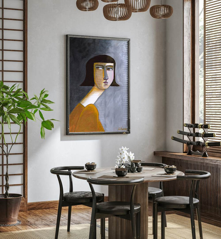 BROWNS EYES, PORTRAITS showcase a striking illustration by Sharyn Bursic, enhancing any modern space beautifully.