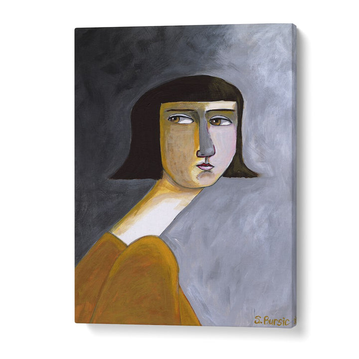 Captivating BROWNS EYES, PORTRAITS by Sharyn Bursic, showcasing vibrant women’s illustrations on premium canvas.