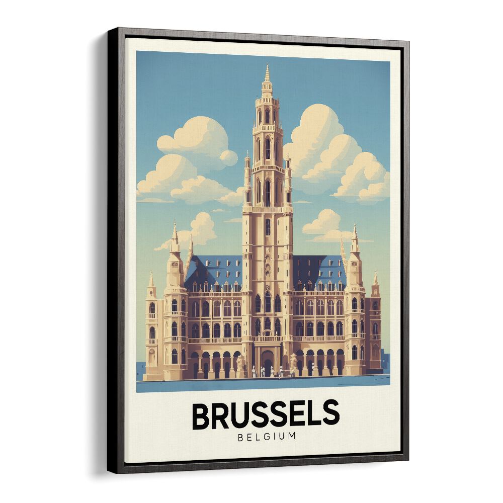 brussels-belgium I travel posters in Black Floater Frame