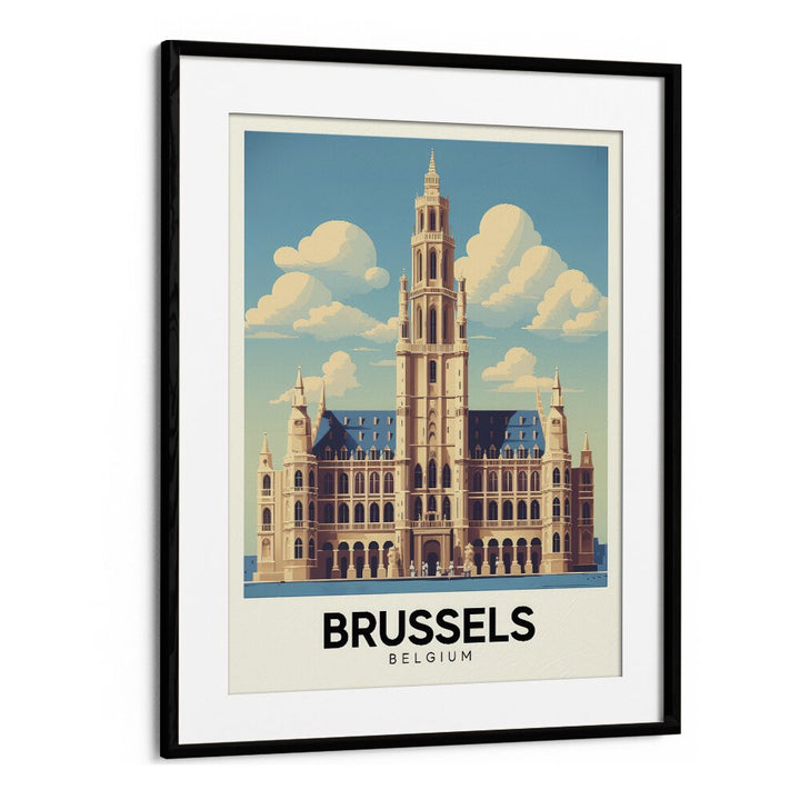 brussels-belgium I travel posters in Black Frame With Mount