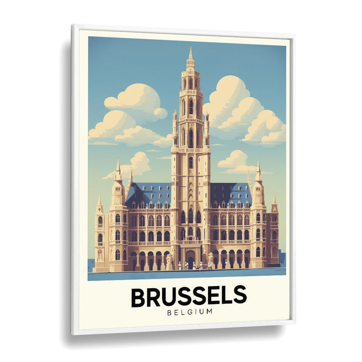 brussels-belgium I travel posters in White Plain Frame