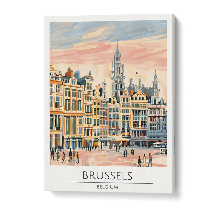 brussels-belgium travel posters in Gallery Wrap