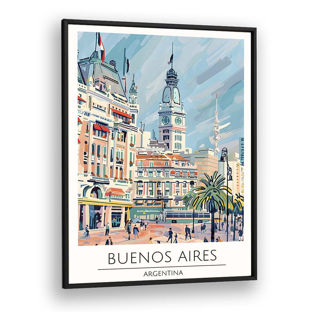 buenos aires-argentina travel posters in Black Plain Frame