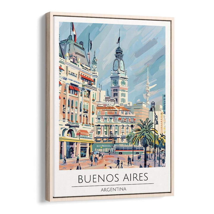 buenos aires-argentina travel posters in Oak Wood Floater Frame