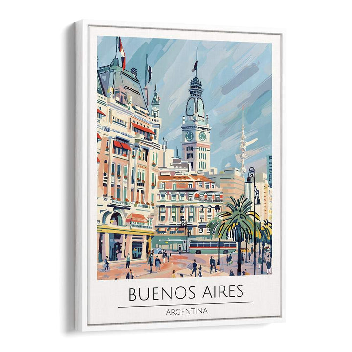 buenos aires-argentina travel posters in White Floater Frame