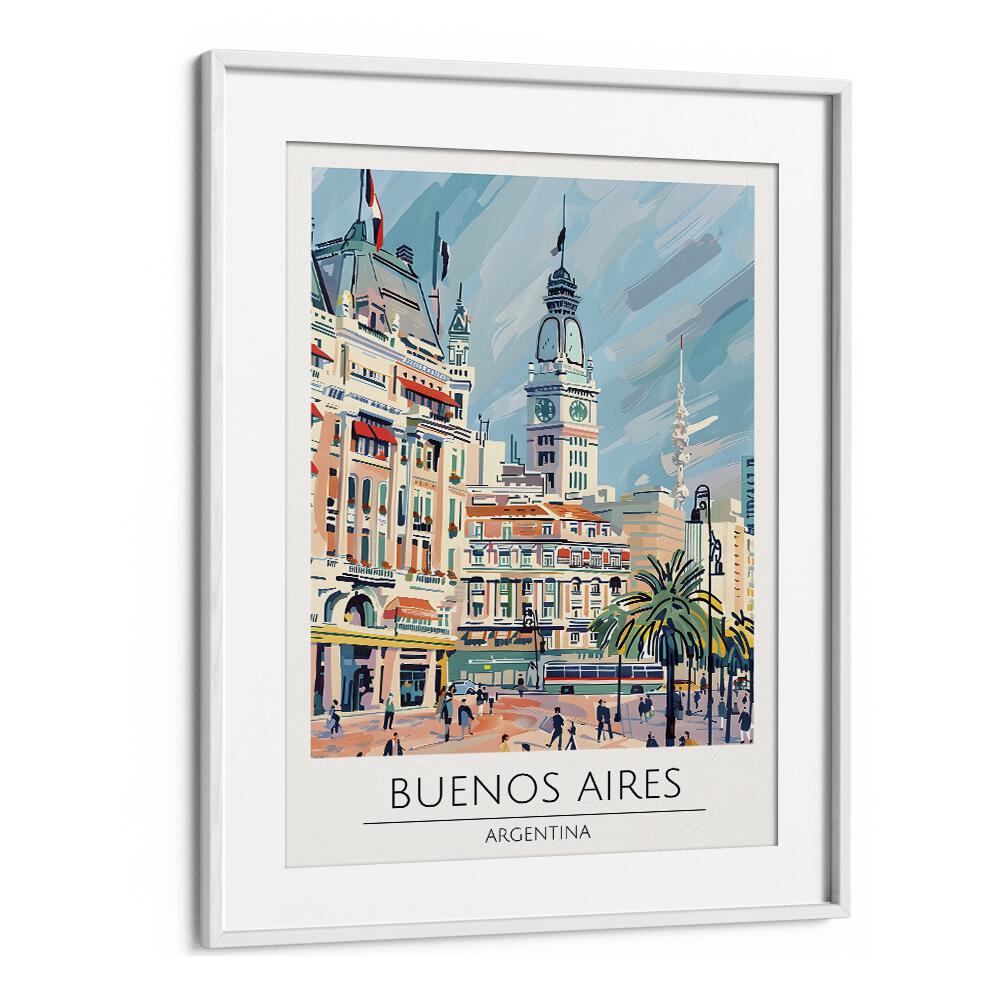 buenos aires-argentina travel posters in White Frame With Mount