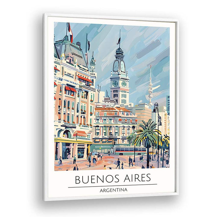 buenos aires-argentina travel posters in White Plain Frame